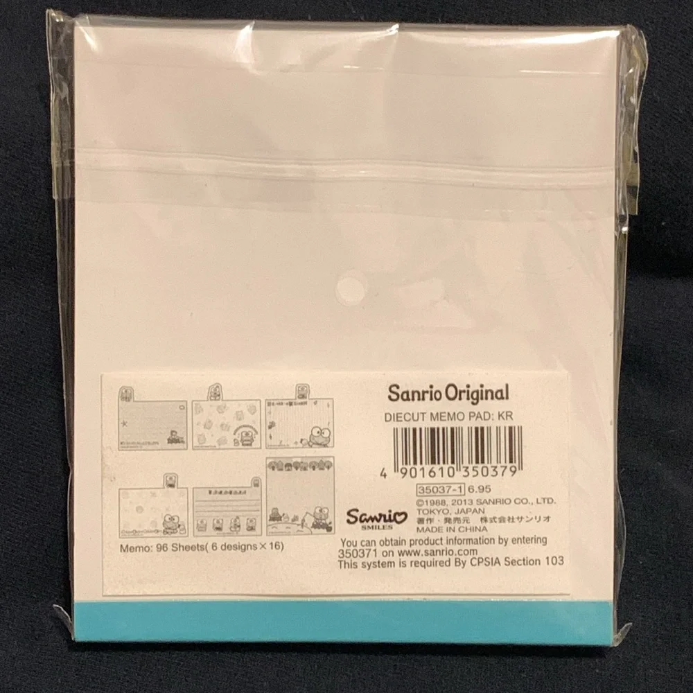 Sanrio Original Keroppi Family Diecut Memo Pad NWT